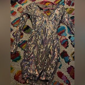 Tight sequined dress